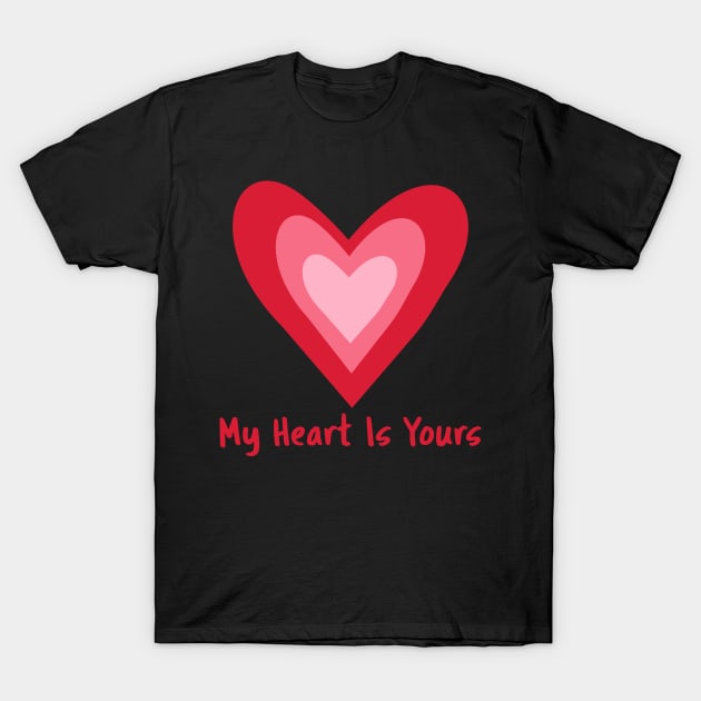 My Heart is Yours Retro 70s Heart Valentines day T-Shirt by yasminepatterns